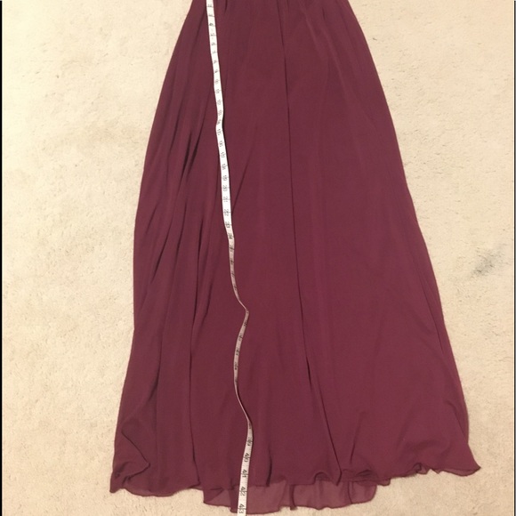 Burgundy Strapless Prom Dress - Picture 4 of 6